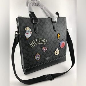 Disney X Coach Graham Structured Tote In Signature Canvas with Patches CC559